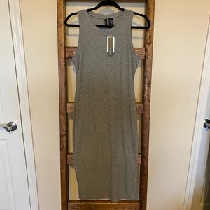 Grey Midi Bodycon Dress